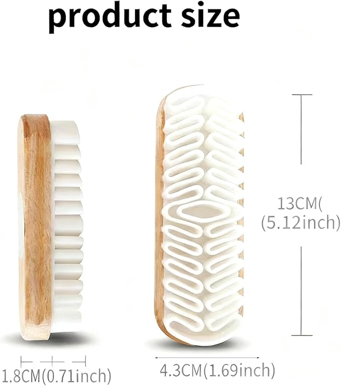 2-in-1 Suede Brush and Eraser,Soft Rubber Shoe Brush & Suede Shoe Cleaner,for Cleaning Shoes, Boots, Bags, Jackets & Purses,with Wooden Handle for Effective Stain Removal (2pcs)