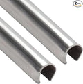 Snap On Repair Track Cover 1/4" for Sliding Patio Glass Doors | Sliding Door Repair Replacement Hardware Repair Stainless Steel | Fix Sliding Glass Door (6 Feet, 2-Pack)