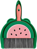 1Pcs Small Broom and Dustpan Set Cute Little Yellow Green Hand Mini Broom and Dustpan Set for Home Sofas Kitchen Countertops Storage Shelves Bathrooms Pet Areas