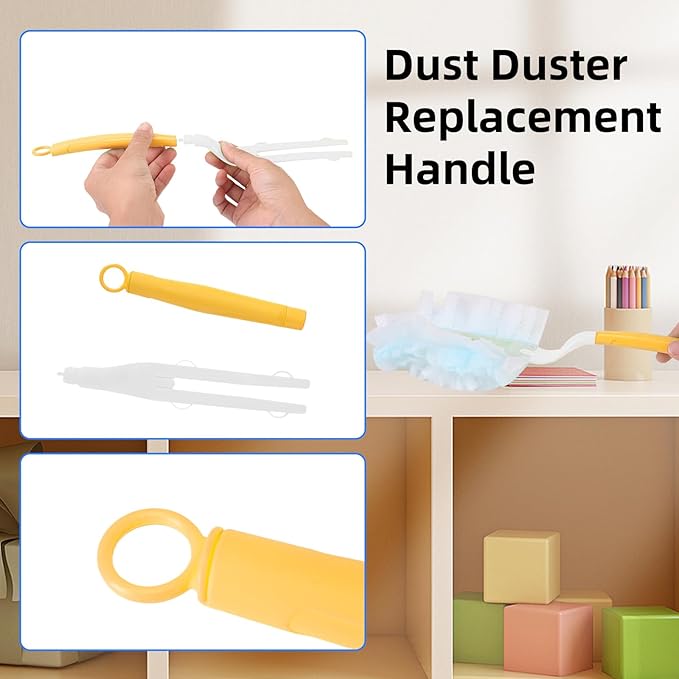 Duster Handle Compatible with Swiffer Duster,Replacement Extendable Dusters Mop Handles for Swiffer Refill,Replaceable Small Duster Refill Handles for Tight Spaces(Yellow,1Pcs)