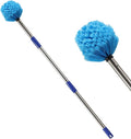 Cobweb Duster with Extension Pole,4-8FT Stainless Steel Spider Web Brush with Pole,Cobweb Duster Outdoor for High Ceilings and Surfaces,Steel Long Handle, Lightweight Cleaner
