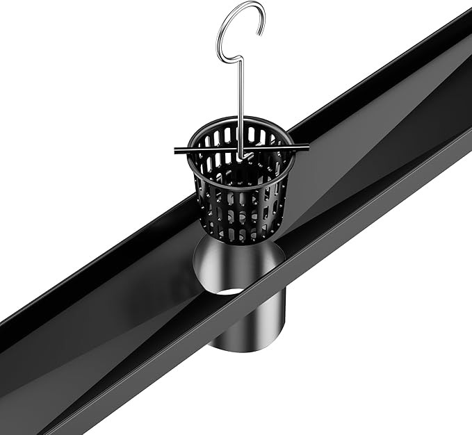 Neodrain Black Hair Catcher Shower Drain Hair and Debris Strainer only for Neodrain Shower Drain,Hair Trap, with Lifting Hook, Black