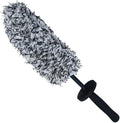 Soft Wheel Cleaning Brush, Metal-Free Wheel Mop Safe for Car Rims, 16.5" (Flat/Black)