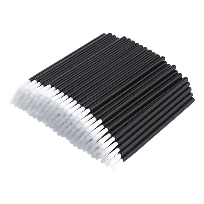 G2PLUS 100Pcs Lip Brush, Black Lip Gloss Wands, Nylon Lipstick Gloss Applicator, Disposable Nail Brushes for Makeup, PYO Cookie Paint, Nail Art, Painting, Detail Brush