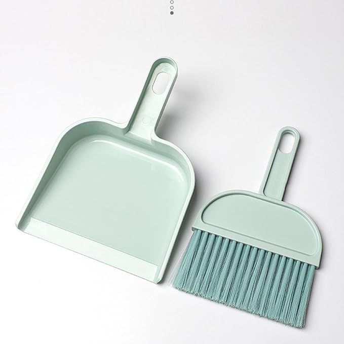 Dust Pan, Compact Lightweight Household Mini Dustpan and Brush Set with Handle,Mini Portable Handheld Dust Pan and Brush Set for Outdoor Sweeping Cleaning Pet Camping Table Keyboards Indoor Desks