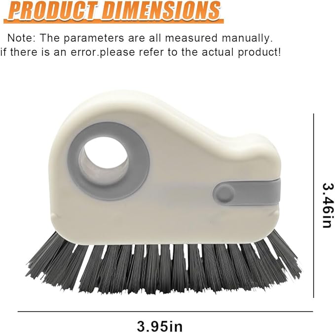 YoRise 2 in 1 Car Groove Cleaning Brush, Multifunctional Hard Bristle Car Window Track Cleaner Tool with Hidden Scraper, Universal Auto Door Crevice Cleaning Accessories for Window Sill(Gray-2PCS)