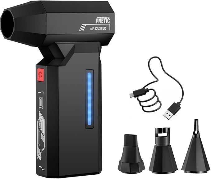 Compressed Air Duster, 130000RPM Super Power Electric Air Dusters with AI Indicator, 5 Gear Brushless Motor, Rechargeable Mini Dust Blower for Computer, Keyboard, House, Outdoor and Car