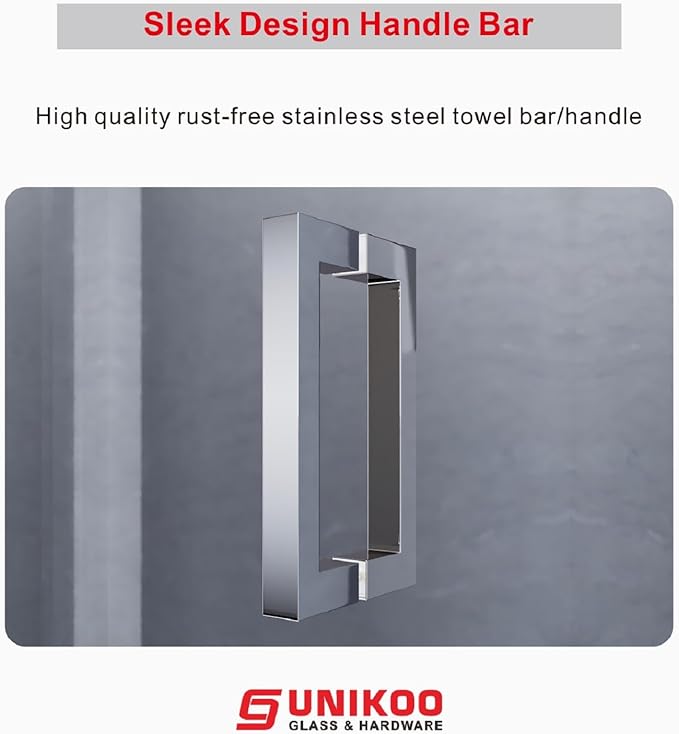 3/8" (10mm) Sliding Glass Shower Door, 56-60" W x 80" H Frameless Bathroom Door with Easy-Cleaning Coating,Bright Chrome