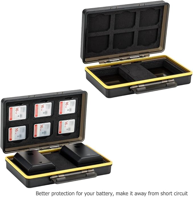 Sony NP-FZ100 NP-FW50 Battery SD Memory Card Case Holder for 6 SD 2 Battery, Water-Resistant & Shockproof, Camera Battery Storage Organizer Box for Sony A9 III III A7RIV A7RIII A7III A7SIII A1 A7M5