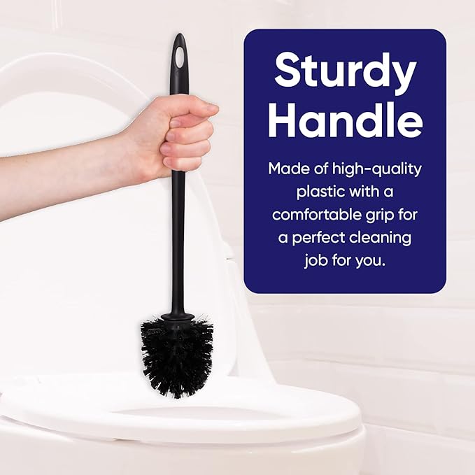 Toilet Brush Cleaner and Holder Black Toilet Bowl Cleaner Brush with Scrubbing Wand, Brush and Storage Caddy for Easy Bathroom Cleaning