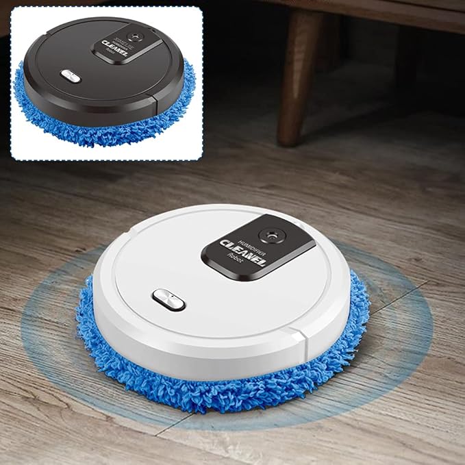 Smart Dust Auto Sweeper,Wet and Dry Mopping Sweeping Robot Auto Cleaner Floor Washing Wiping Machine,360° Full-Surround Wipe,Single Sweeping Area of 645.83ft². (Black)