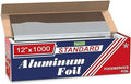 Urban Box Co. 12"x1000' Standard Aluminum Foil Roll Commercial-Grade Silver Wrap for Food Service, Catering, Baking & Home Use. Durable, Tear-Resistant, Heat-Safe Industrial Foil Roll