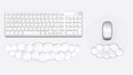 Mouse Pad with Wrist Rest, Soft Cloud Gel Keyboard Mouse Pad Set with Hand Wrist Support, Cute Non Slip Office Desk Accessories for Comfort/Pain Relief/Computer/Laptop (2Pc Clear Cloud)