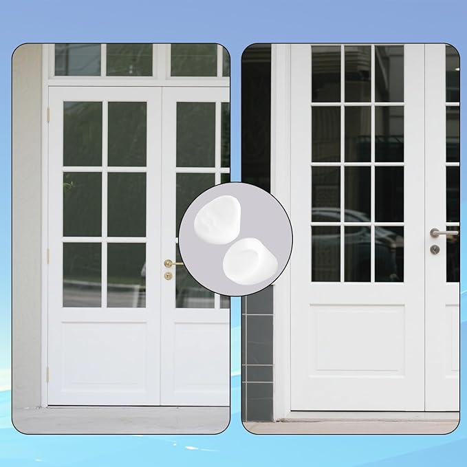 50pcs Entry Door Frame Plugs, 5/16" x 1/4" Diameter Door Window Screw Hole Plugs with Cleaning Brush for ODL/Western Reflection Frame Waterproof & Durable (White)