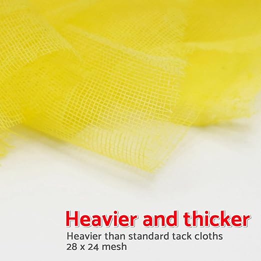 S&F STEAD & FAST Tack Cloth, 6-Pc, Heavy Duty High Density 28×24 Mesh, Tack Cloths for Removing Dust from Woodworking, Tighter Weave Large Tac Cloths 18" x 36", Wax and Silicone Free Tac Rags