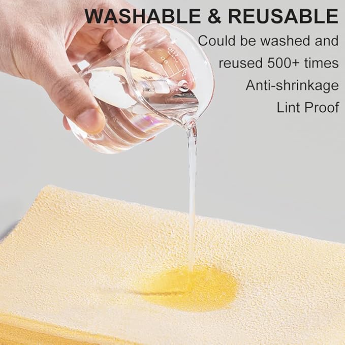 100 PCS Glasses Clean Cloth Suede, Lens Clean Cloth for Lenses, Glasses, Screens, Cameras, iPad, iPhone, Eyeglasses (6"x7", 100PCS/Light Yellow)