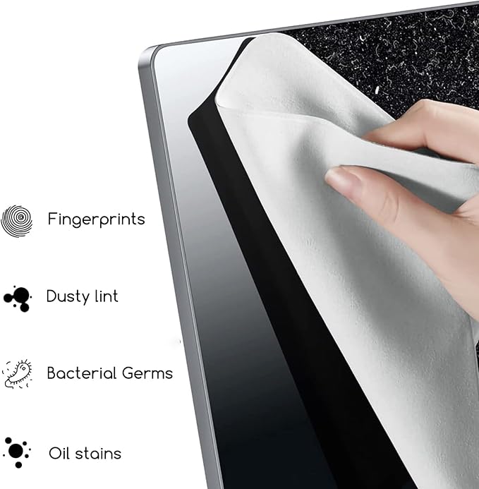 2-Pack Microfiber Laptop Cleaning Cloth - Clean Screen Dust & Protect Keyboard, Compatible with Dell/HP/Acer/ASUS/Lenovo/Samsung/LG etc 15.6"-17.3" Laptops