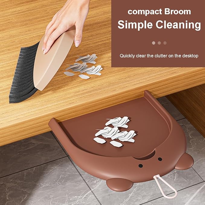 Mini Broom and Dustpan Set Cute Portable Hand Broom and Dustpan Small Dust Pan for Tabletop Debris Lightweight Dustpan for Small Space Cleaning