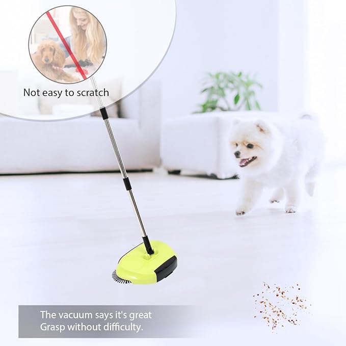 Manual Carpet Sweeper Mini Hand Push Sweeper 3 in 1 Household Cleaning Lazy Dustpan Trash 0¡ã Rotating Floor Cleaning Mop (Random Color)