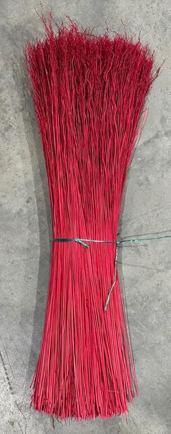 Dyed Broomcorn 20" Hurl for Broom Making and Crafting (Red)