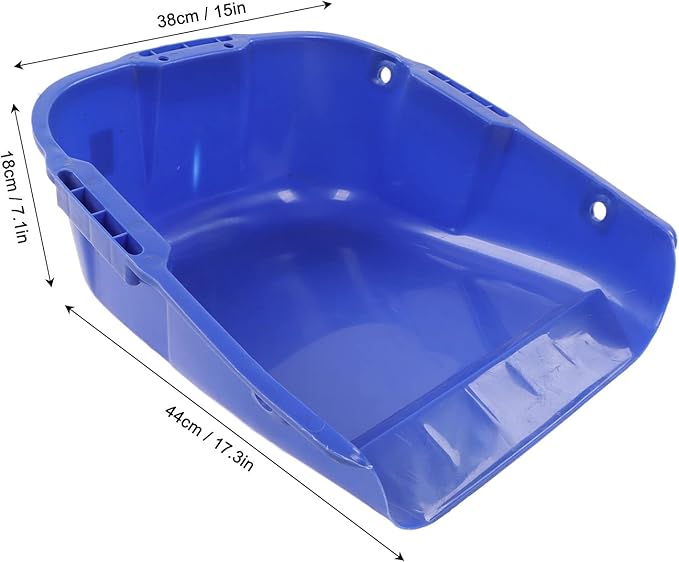 Plastic Dust Pan Heavy Duty Dustpan Large Capacity Dustpan Double Handle Wear Dust Pan for Drying (Blue)