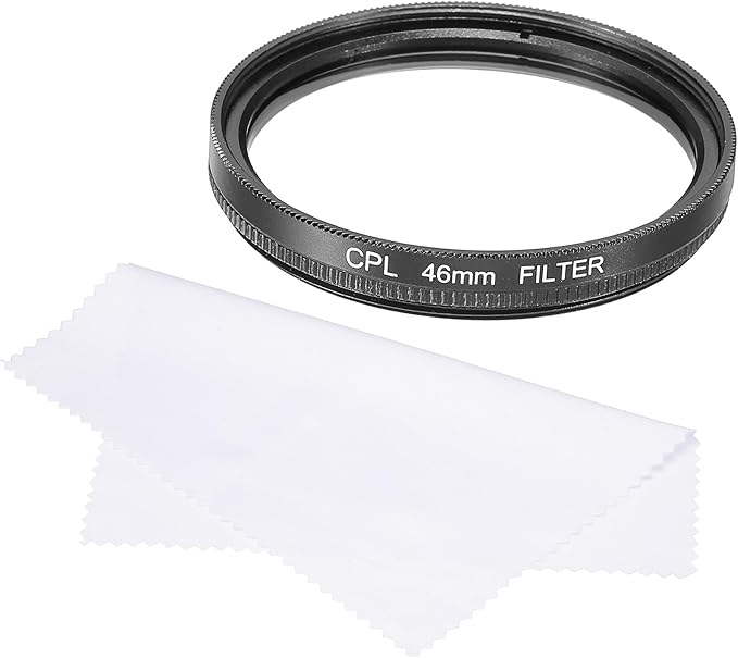 MECCANIXITY 46mm Circular Polarizer Filter, Double Sided Multi-Layer Coatings Polarizing Filter with Cleaning Cloth for Camera Lens