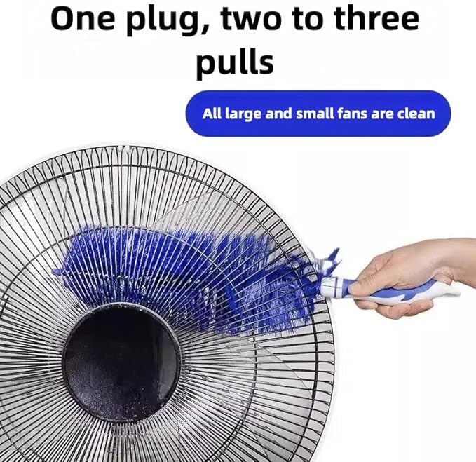 Extended Reach Fan Cleaning Brush Deep Access Duster for Ceiling Fan Blades & Vents Cleaner Tool (Blue)