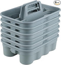 6-Pack Plastic Cleaning Tool Caddy, Cleaning Utility Caddy Tote, Gray