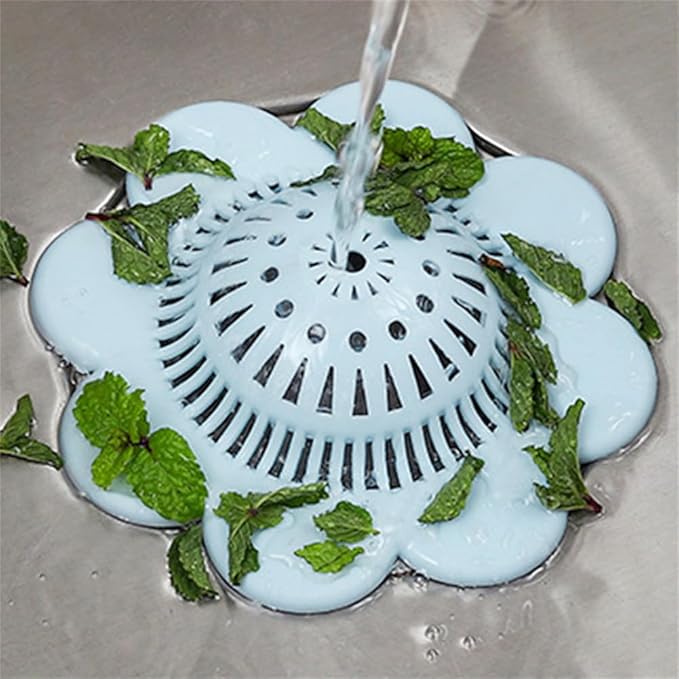 Hair Catcher Silicone Hair Stopper Shower Drain Covers with Suction Cups Suit for Bathroom Bathtub and Kitchen 1 Pack, White