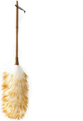 Household Lambswool Duster with Solid Wooden Handle, Good Grips, Anti-Static, Flexible, Feather Duster for Home, Office and Car(C)