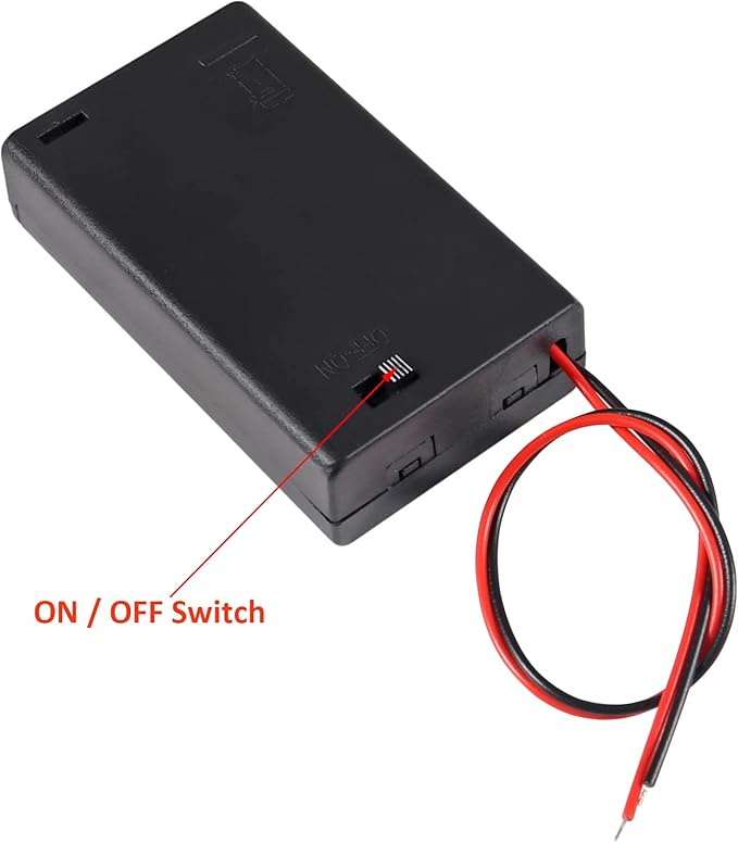 DIANN 10pcs AAA Battery Holder with Switch ON Off Case Back Cover 3X 1.5V Batteries Charger Holder Spring Clip Storage Box Cell Cable