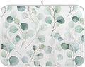 Green Leaves Dish Drying Mat 18x24 for Kitchen Counter Watercolor Herbs Women Pioneer Kitchen Drying Mats Dishes Pad Absorbent Fast Dry Dish Draining Mats Large Kitchen Accessories