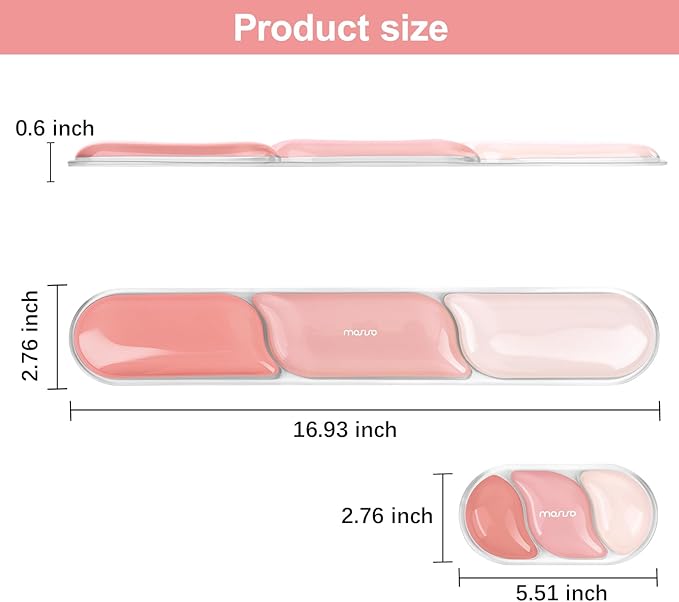 MOSISO Gel Keyboard Wrist Rest&Wrist Support for Mouse, Streamlined Ergonomic Soft Cooling Gel Mousepad Pain Relief Easy Typing Pad Non-Slip Computer Laptop Home/Office, Peach Fuzz