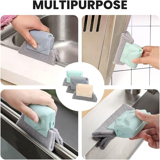 Magic Window Track Cleaner, Upgraded Window Groove Cleaning Brushes for Sliding Doors, Gaps, Tiles, Shutters, and Car Vents (1, Green)