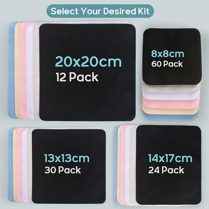 CONLI 60 Pack Small Microfiber Cleaning Cloth for Eyeglasses 8x8cm/3.15x3.15in Luxury Suede Glass Cleaning Cloth Glasses Cleaner for Eye Glass Lens Cleaning Gentle and Lint-Free