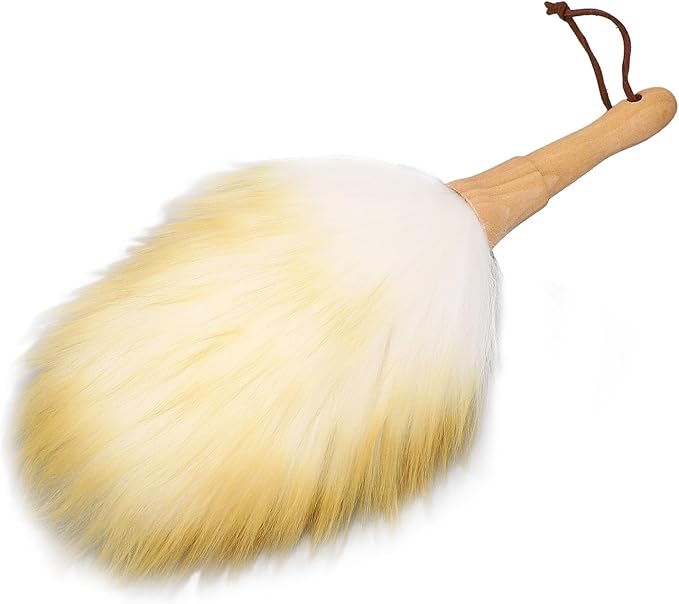 Wooden Handle Lambswool Duster, Soft Wool, Multifunctional Cleaning Brush for Blinds Table Piano, Home Use, Musical Instrument (Short Handle