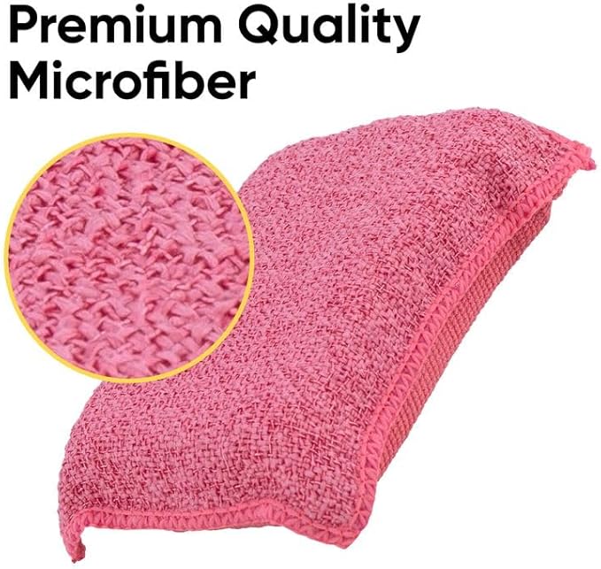 Miracle Microfiber scrubbing Sponges Non-Scratch Sponge Scrubber Heavy Duty Multi-Purpose Cleaning of Dishes, Kitchen, Baths, and Countertops, Machine Washable, 3 Pack, by Superio