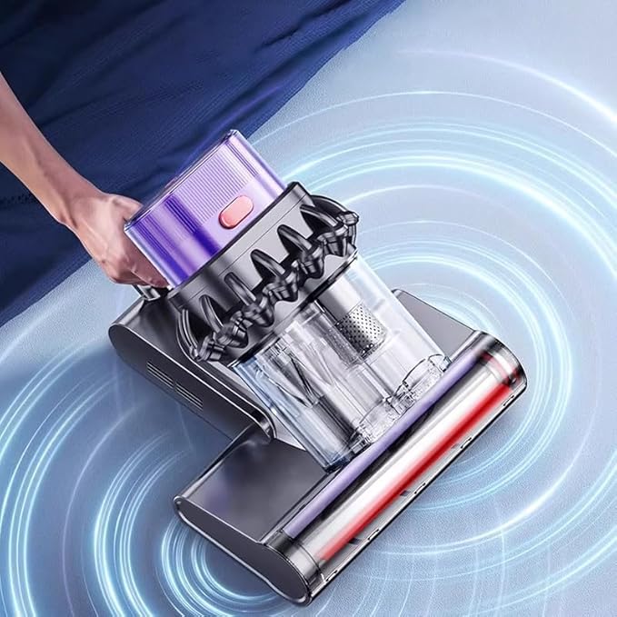 Saker Powerful Bed Vacuum Cleaner - 5-Cyclone Handheld Mattress Vacuum with Digital Display, 14kPa Auto-Suction Power & HEPA Filtration for Mattresses, Carpets & Home Cleaning
