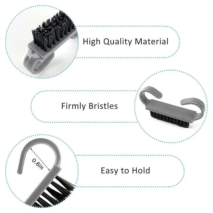 4 Pack Nail Brushes for Cleaning Fingernails, Travel Size Hand Scrub Cleaning Brush or Nails and Toes, Multicolor Mini Handle Grip Nail Brushes