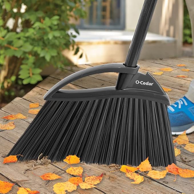 O-Cedar Angle Broom 157950 Outdoor Power Angle Broom, Assorted Colors (pack of 4)