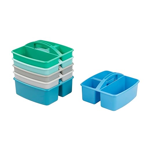 ECR4Kids 3-Compartment Storage Caddy, Storage Organizer, Contemporary, 6-Pack