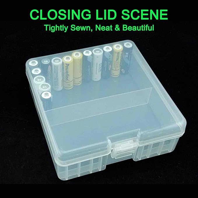 Fielect 100 x AA Battery Storage Case Holder Organizer Box Transparent