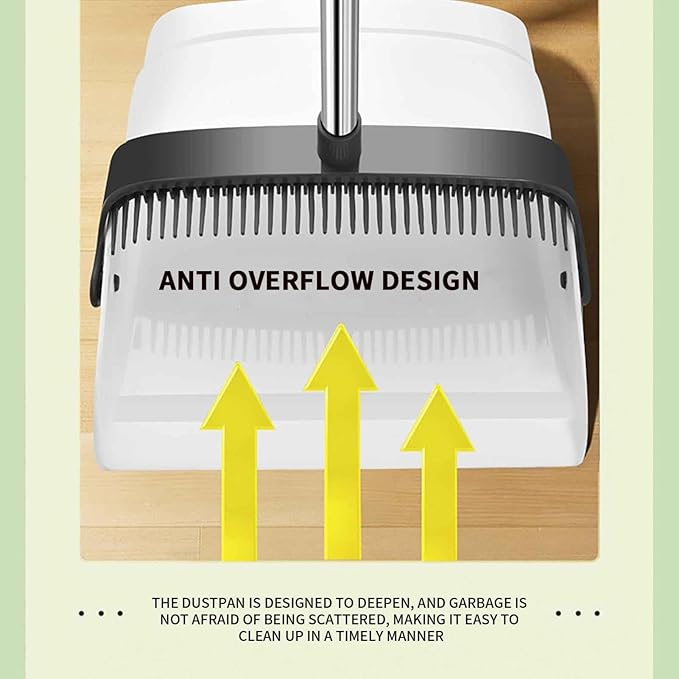 Broom and Dustpan Set Widened Thickened, Folding Dustpan with Handle, Soft Bristle Brooms for Sweeping Indoor, Dustpans Long Handle, New House Essentials, Apartment Must Haves, Tool Set
