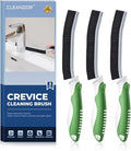 Crevice Cleaning Brushes, Scrub Brush for Hard to Reach Small Space, Home Essentials, Cleaning Supplies, Cleaning Tools for Household Use, Bathroom, Shower, Kitchen, Toilet, Window (3, Green)