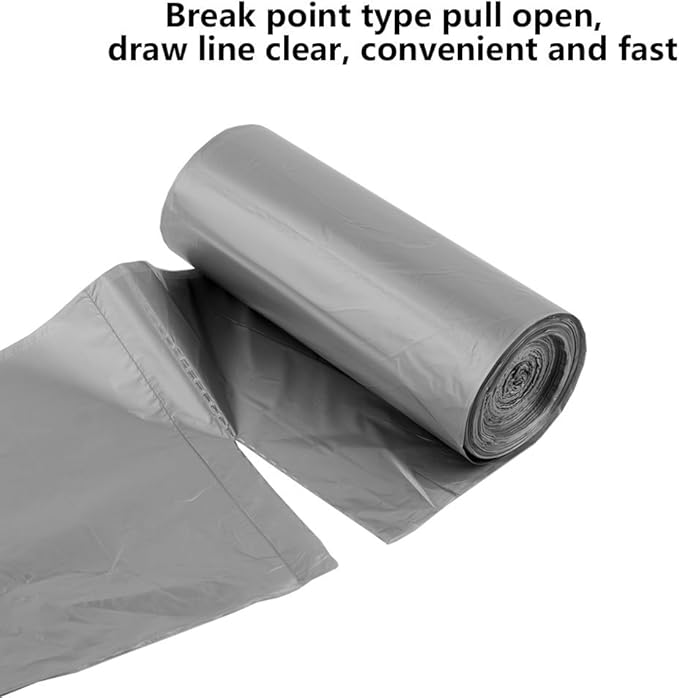 5 Rolls Small Trash Garbage Bags, 4 Gallon Strong Thin Material Disposable Kitchen Garbage Bags, Durable Plastic Trash Bags for Office Home Bedroom Garden Waste Bin, 100 Counts (Silver)