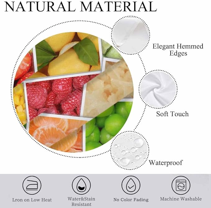 Fruits Vegetables Party Table Cloth Rectangle Table Apples Oranges Lemons Tomatoes Fruit 52x70 Tablecloths Decorative for Dining Kitchen Banquet Picnic Party
