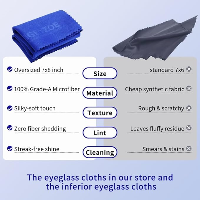 20 Pack Microfiber Glasses Cleaning Cloths - Glasses Wipes Ultra Soft & Reusable Eyeglass Lens Cleaner for Eyeglasses, Cameras, Phones