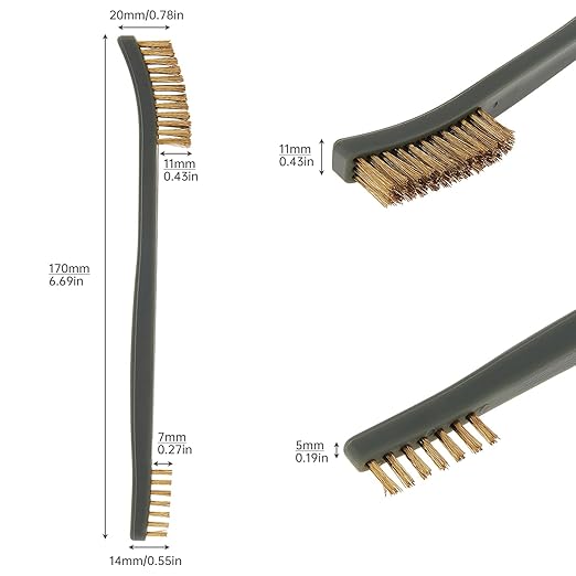OriGlam Mini Wire Brush Set, Paint and Dirt Remover, Cleaning Welding Slag and Rust, Handy Steel / Nylon / Brass Brush Suitable for Cleaning Paint / Dirt (6)