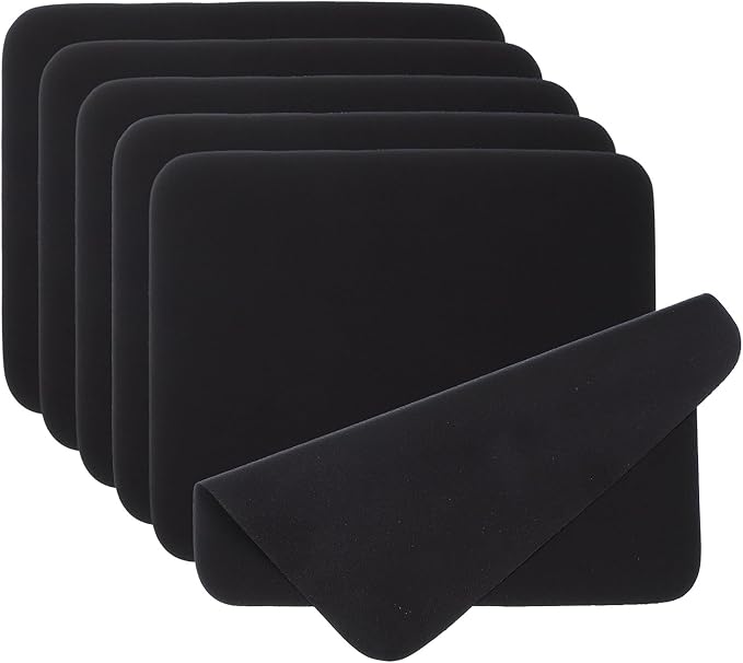 PATIKIL Glasses Cleaning Cloth 6.9" x 5.7", 6 Pcs Microfiber Eyeglasses Cleaner Cloths Soft Suede Wipe Screen for Camera Len Eyeglass Screens Phones Smart Devices, Black