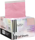 ForPro Professional Collection Vivid Rose Embossed Foil Sheets, Aluminum, Pop-Up Foil Dispenser, Hair Foils for Color Application & Highlighting Services, Food Safe, 5” W x 10.75” L, 500-Count